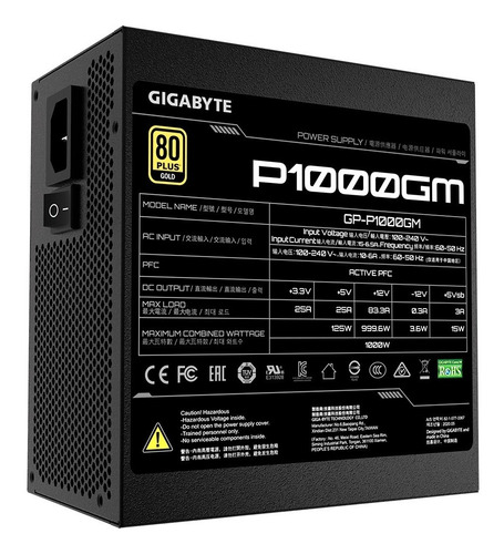 Imagen 6 de 9 de Fuente Pc Gamer 1000w Gigabyte 80+ Gold P1000gm Full Modular