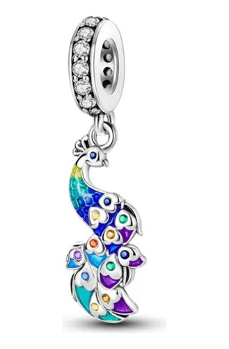 Charm De Plata 925, Pavoreal Compatible Con Tu Pulsera Pando