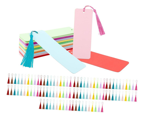 100 Marcadores De Colores En Con Borlas Coloridas,
