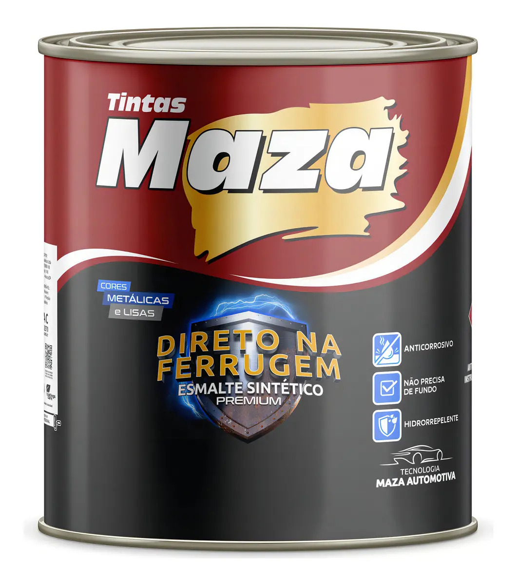 Tinta Esmalte Premium Direto Na Ferrugem Maza 900ml Cor Amarelo