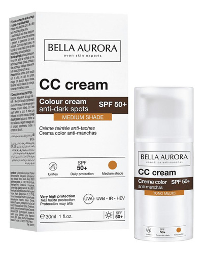 Bella Aurora Cc Cream Anti-manchas Spf 50 Tono Médio 30ml