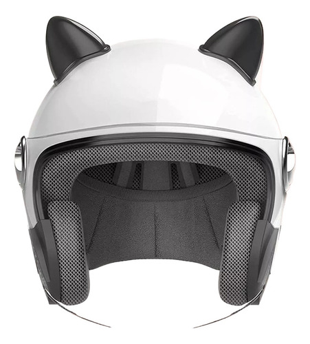 Casco De Motocicleta Con Orejas Gato Para Hombres Or Mujeres