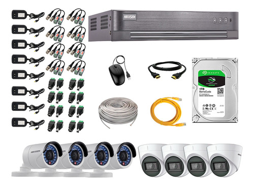 Kit 8 Cámaras Seguridad Full Hd Hikvision 4 Camaras Audio