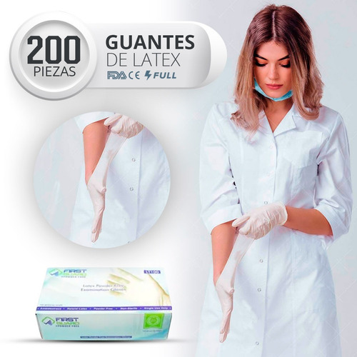 Imagen 2 de 9 de Paquete Guantes Latex Examinación Sin Polvo Uso Médico