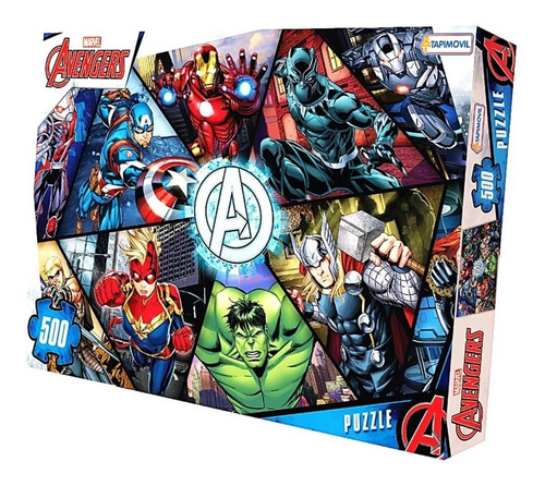 Imagen 2 de 4 de Puzzle Rompecabezas 500 Piezas Infantil Avengers Babymovil