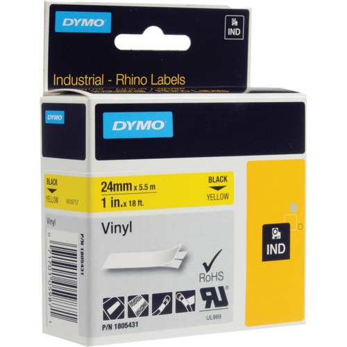 Etiqueta Impr 24 X 5,5mm Vinilo Amarillo Letra Negra L25 