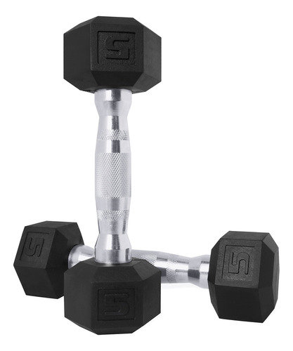 Cap Barbell Mancuerna Hexagonal Goma Asa Metal Pesada Peso 8