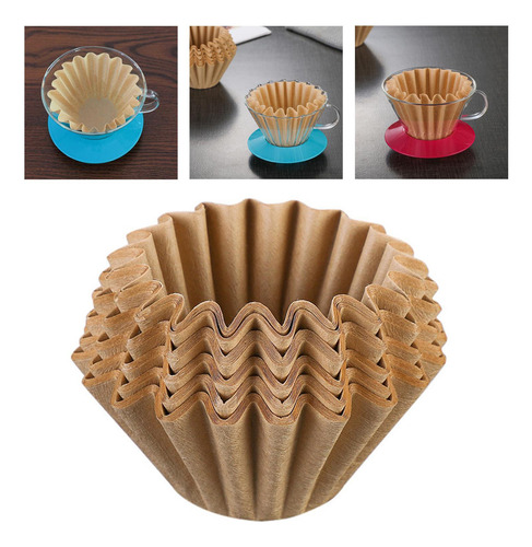50 Piezas De Filtros De Café Con Forma De Cesta De Papel Par