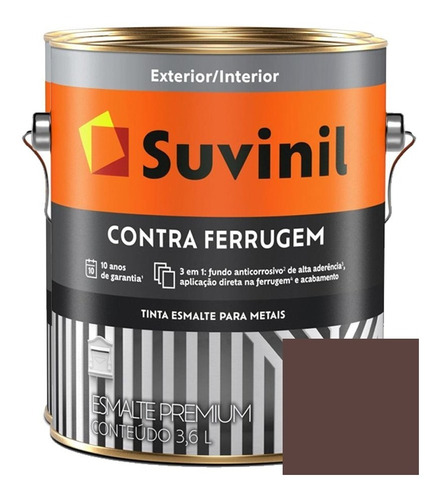 Esmalte Convertidor 3en1 Suvinil 3,6l Marron Directo Oxido