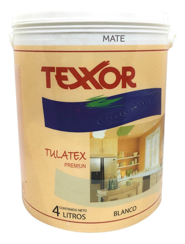 Latex Interior Mate Antihongos Blanco 4lt Texxor