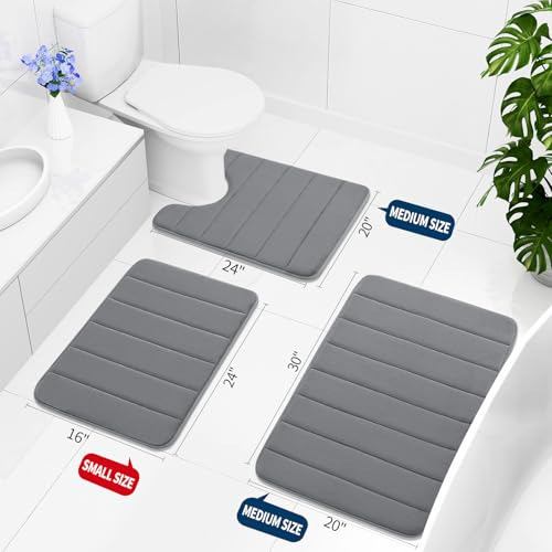 Juego De 3 Alfombras De Baño De Espuma Viscoelástica Buganda
