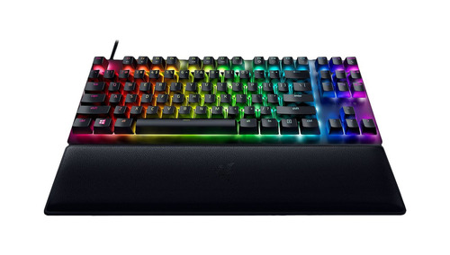Teclado gamer Razer Huntsman V2 QWERTY Linear Optical Switch Red inglés US color negro con luz RGB