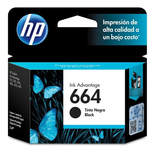 Imagen 2 de 2 de Hp 664 Negro Original F6v29al 1 Pieza