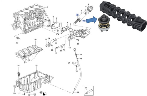 Valvula Enfriador De Aceite Cruze Lt 1.4l L4 Turbo 2011