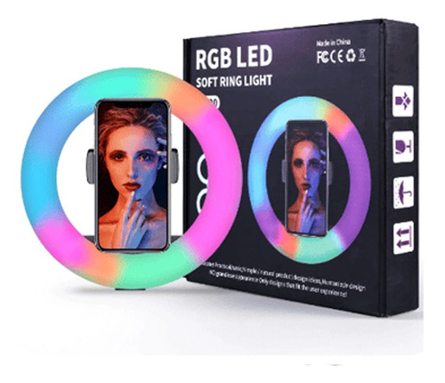 Aro De Luz Anillo Led Con Soporte Para Celular Rgb 25cm