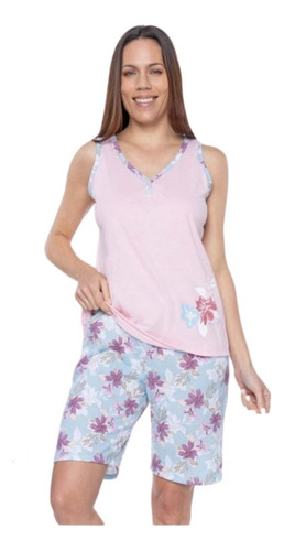 Pijama Verano Muscu/bermuda Flores Mariene 2145e T. Grandes
