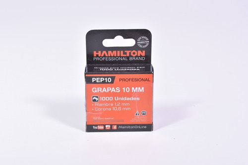 Grapas 10mm Para Pep Hamilton X 1000u. Pep10