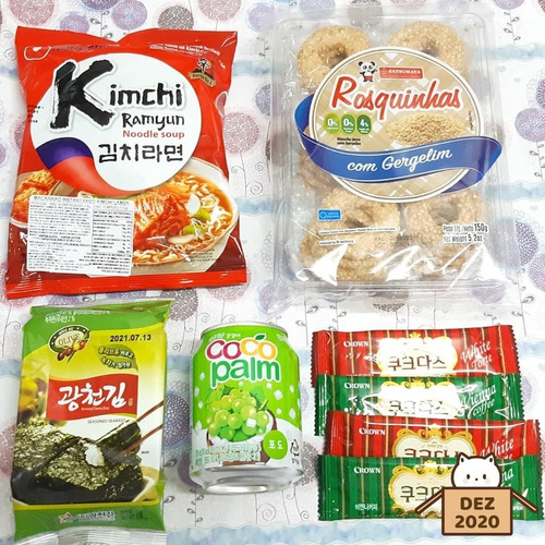 Tama Box Caixa C/ Doces Salgadinhos Lamens Bebidas Asiáticas
