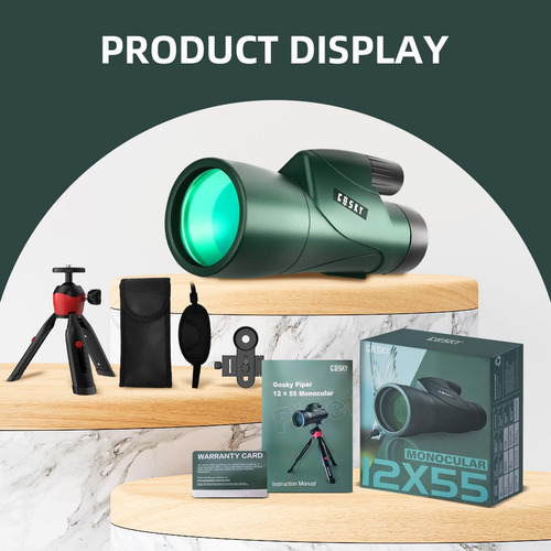 Gosky 12x55 High Definition Monocular Telescope And Quick Sm