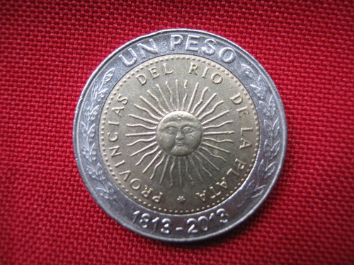 Argentina 1 Peso 2013 Bicentenario De La Primera Moneda 