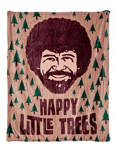 Manta De Felpa Licencia Oficial De Bob Ross Happy Littl...