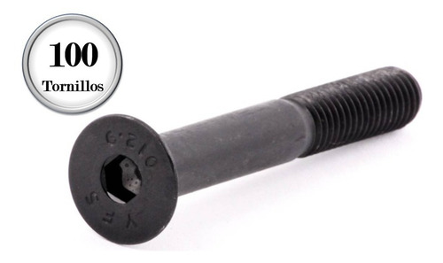 50 Tornillos Allen Cabeza Plana 10 X 55