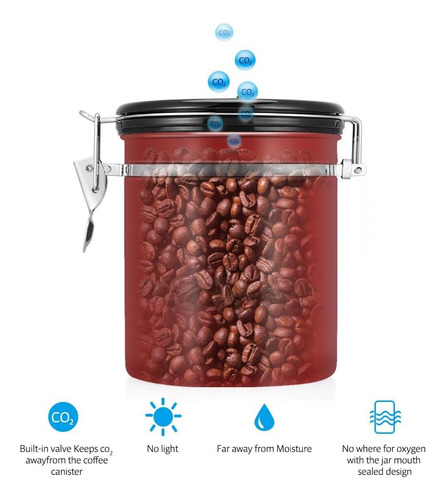 Contenedor Cafe Vacio Bote Hermético Molido Contenedor1.8l