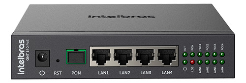 Modem Optico Pon Lan 4p Ont 140 Poe Intelbras Cor Preto