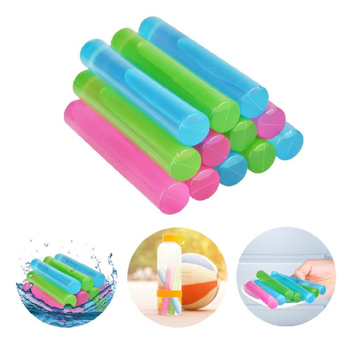 12 Hielos Reutilizables Lavables Para Botellas Dif Colores Multicolor