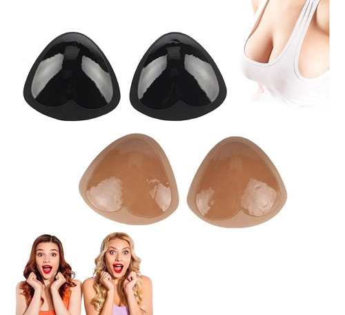 Sticky Bra Push Up Sided Sticky Silicone Triangle Pads 4 Pcs