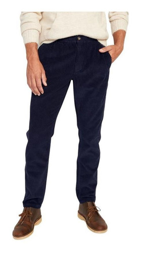 Pantalón Hombre Old Navy Slim Corduroy Chino Azul Marino