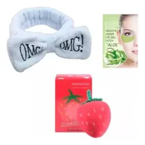 Comprar Vincha Skincare + Beautyblender Frutillita + Parches Ojeras