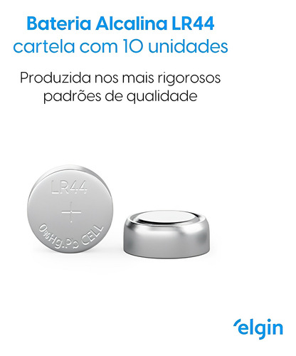 150 Baterias Elgin Lr44 A76 Ag13 Pilha Moeda 1,5v 15 Cartela