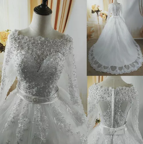 Vestido De Noiva Com Armação Véu E Coroa Princesa 'cód.e66