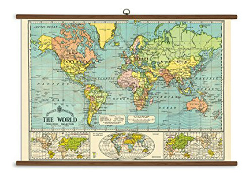 Pósteres - Cavallini Papers Mapa Del Mundo Vintage School Ch