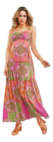 Vestido Maxidress Casual Multicolor