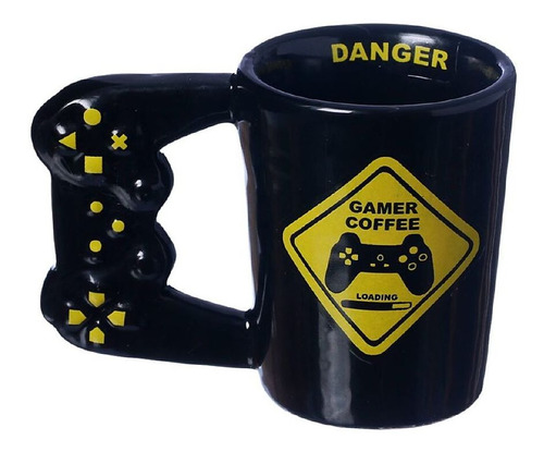 Caneca 3d Gamer Coffee Loading Controle Porcelana 400ml