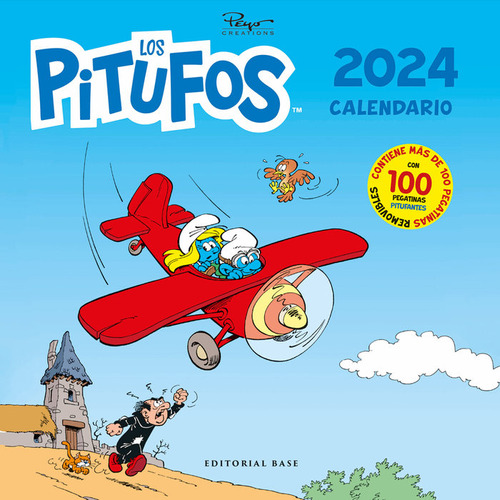 Calendario Los Pitufos 2024, De Culliford, Pierre. Editorial Editorial Base (es) En Español