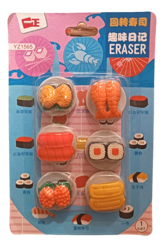 Set De Gomas Sushi Ideal Para Muñecas                       