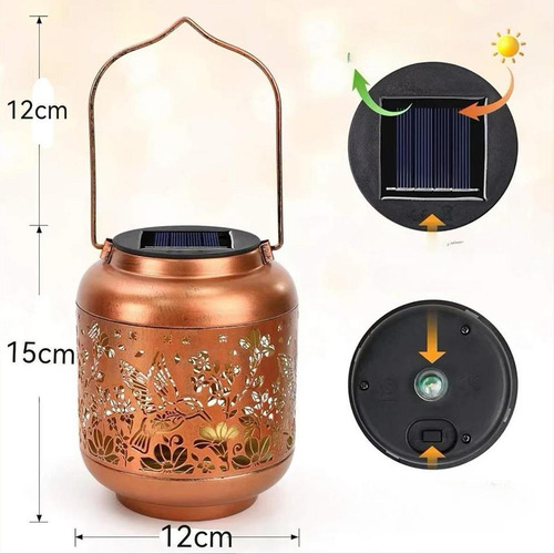 Linterna Solar Al Aire Libre Decoración Solar De Metal