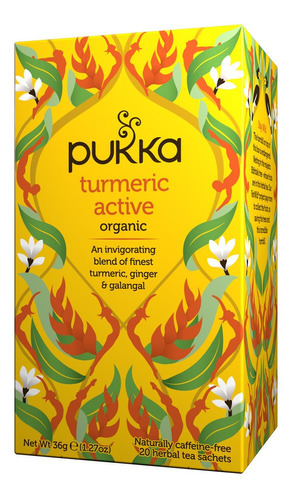 Te Curcuma Pukka Turmeric Active Sin Cafeina Organico 36g