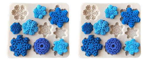 Moldes De Silicona Para Navidad Con Forma De Copo De Nieve,