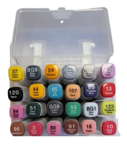 Imagen 3 de 7 de Marcadores Nuwa Touch Classic Alcohol X 24 Caja Contenedora