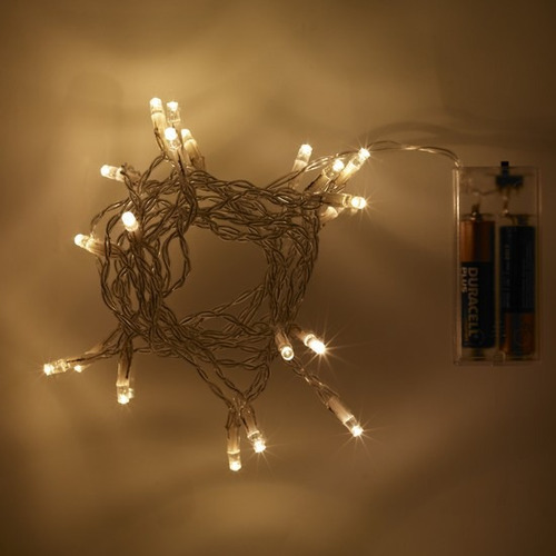 Imagen 7 de 10 de Luz Led Calida 3mts Incluye Pila Navideña Casamiento Fiestas