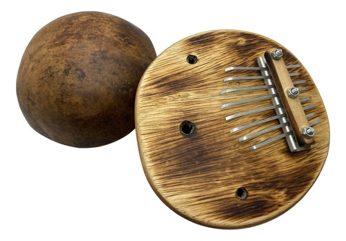 Kalimba Artesanal Média Com 8 Teclas Cabaça
