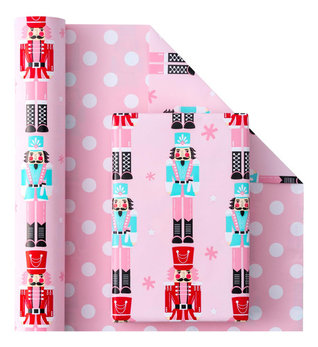 Papel De Regalo Reversible Navidad Mini Rollo 43 Cm X 10 M