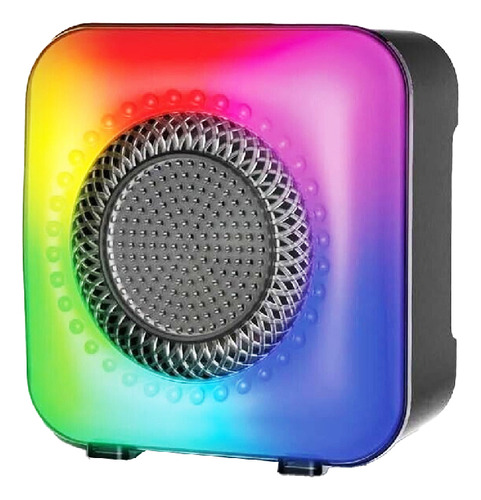 Parlante Portátil 3 Rgb Bluetooth Flame Light Fm Recargable Color Negro