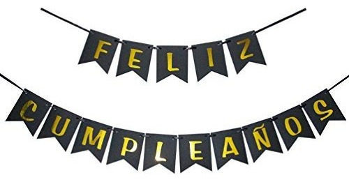 Feliz Cumpleanos Banner - Happy Birthday Banner Black And G