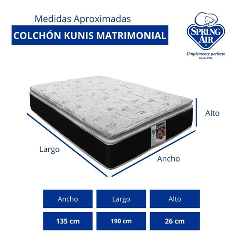 Colchón Matrimonial Spring Air Kunis + Protector Sp