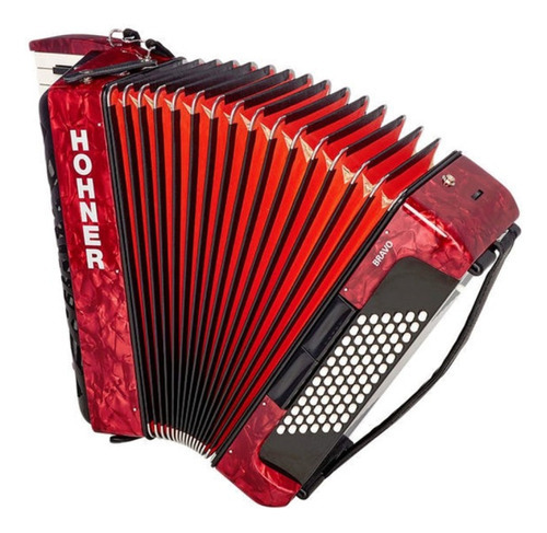 Acordeon Hohner Bravo Iii A16632 34 Teclas 72 Bajos Msi Color Rojo